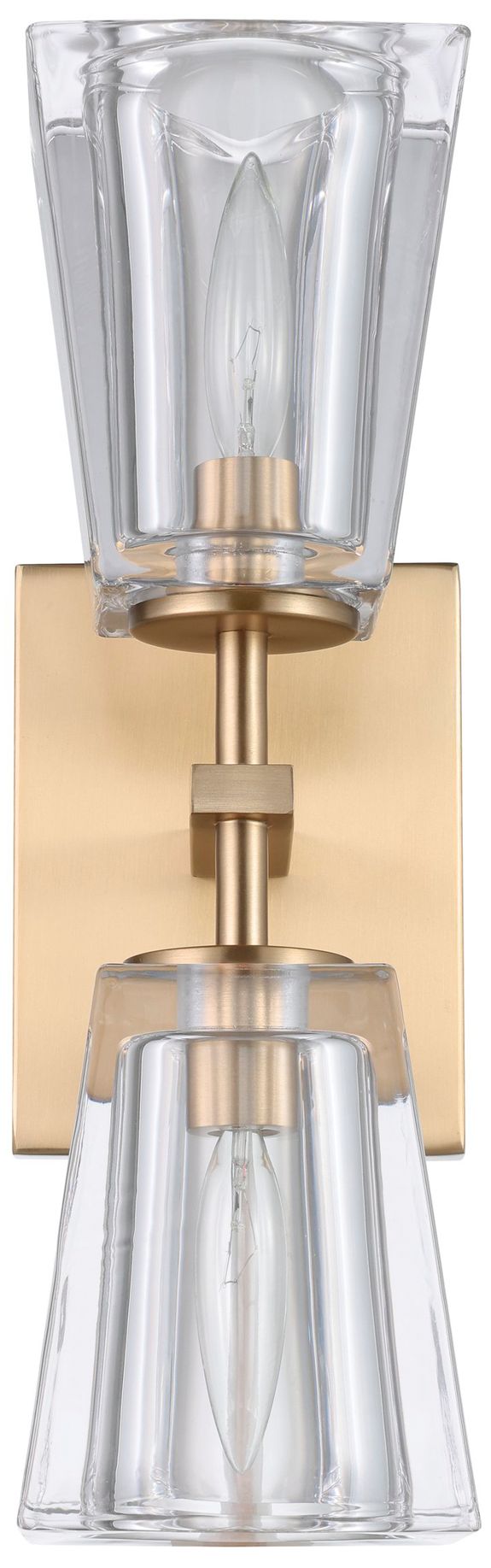 Image 3 Thesis Valentin 13" Champagne Gold Vanity Light w/ Clear Pressed Glass more views