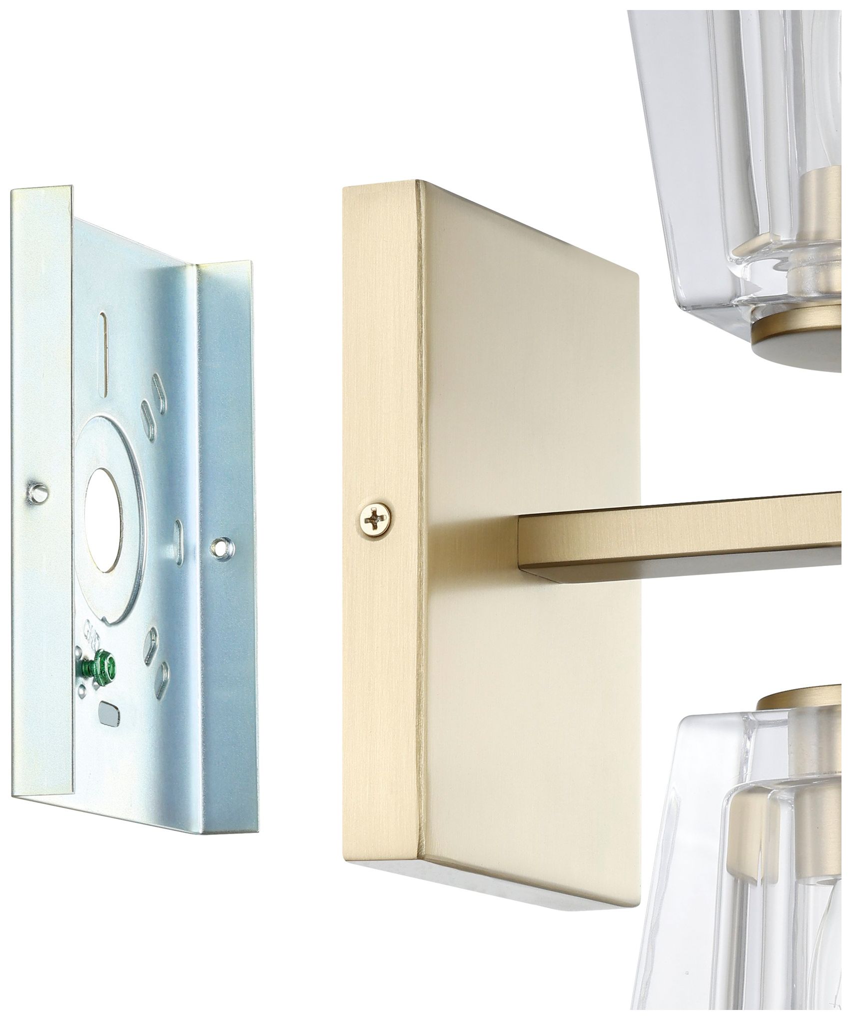 Image 5 Thesis Valentin 13" Champagne Gold Vanity Light w/ Clear Pressed Glass more views