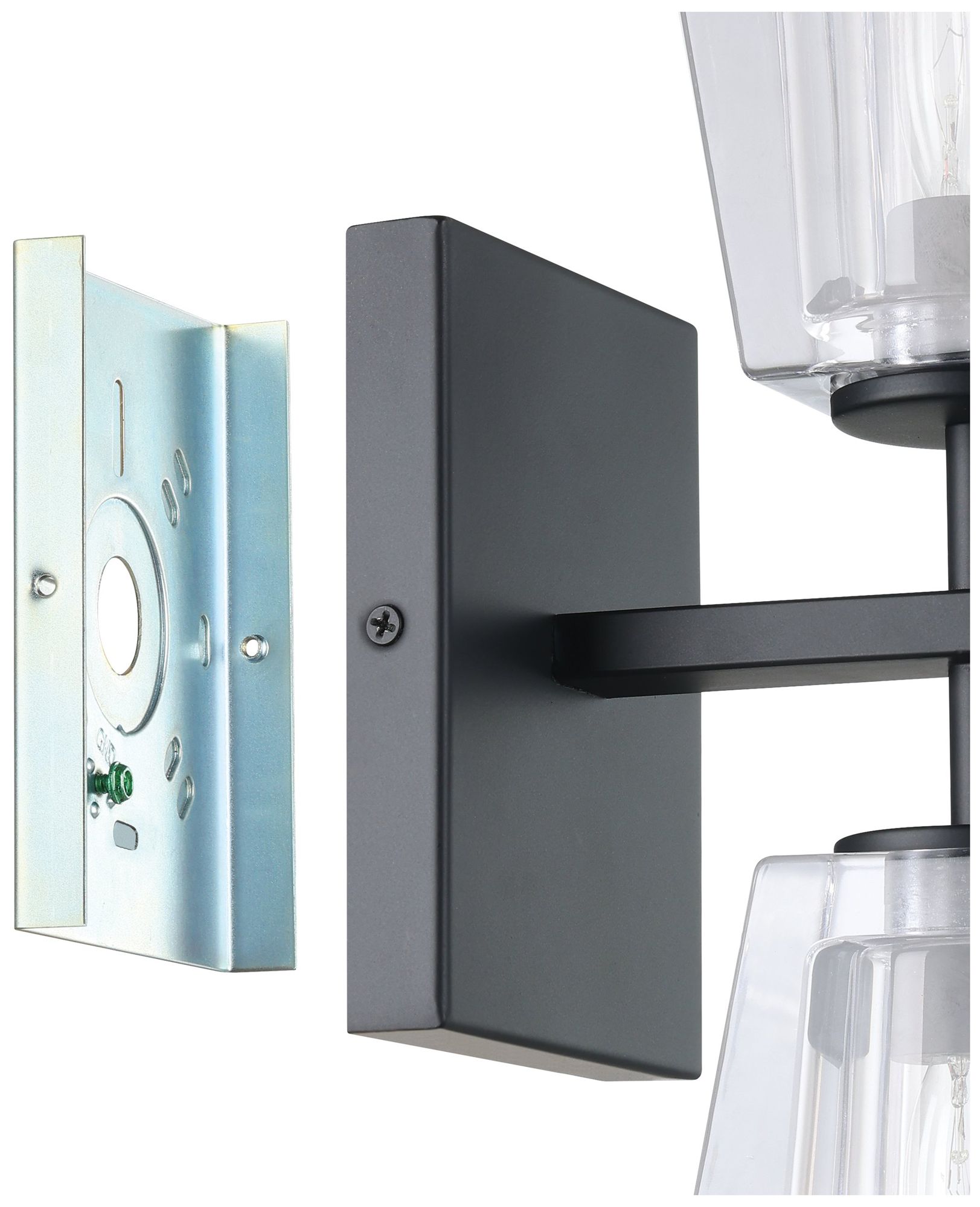 Image 3 Thesis Valentin 13-inch Matte Black Vanity Light - Clear Pressed Glass more views