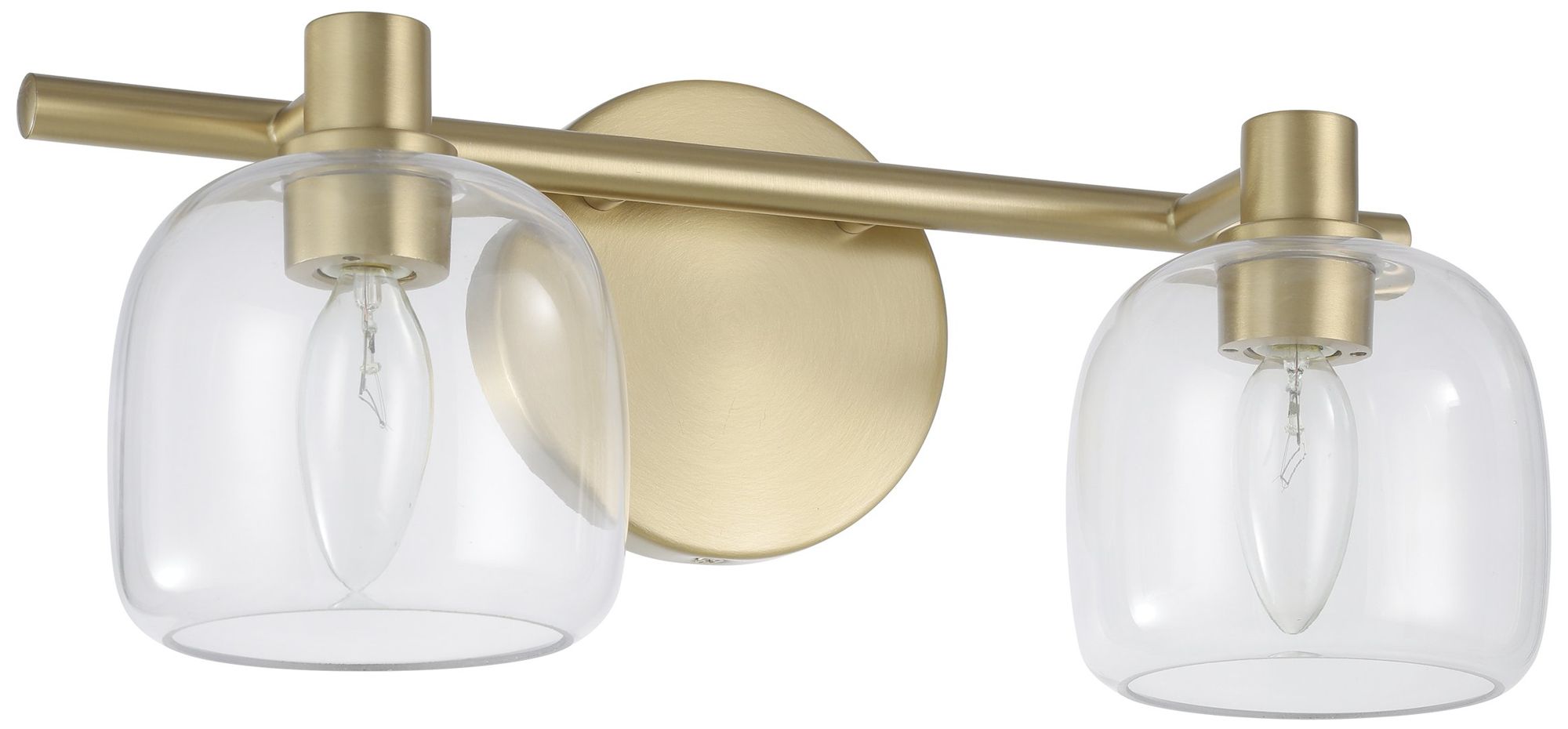 Image 3 Thesis Valentin 15" Champagne Gold Vanity Light w/ Clear Pressed Glass more views