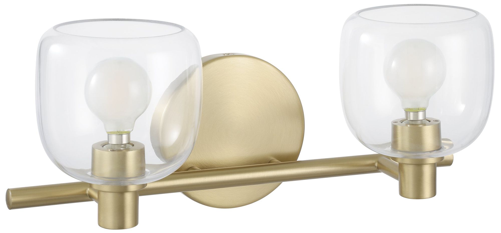 Image 4 Thesis Valentin 15" Champagne Gold Vanity Light w/ Clear Pressed Glass more views