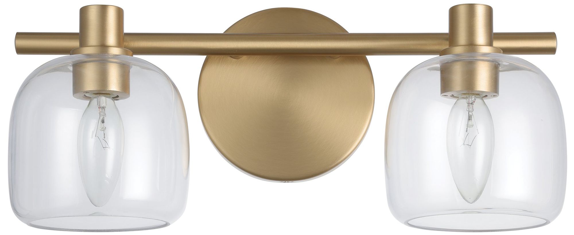 Image 5 Thesis Valentin 15" Champagne Gold Vanity Light w/ Clear Pressed Glass more views