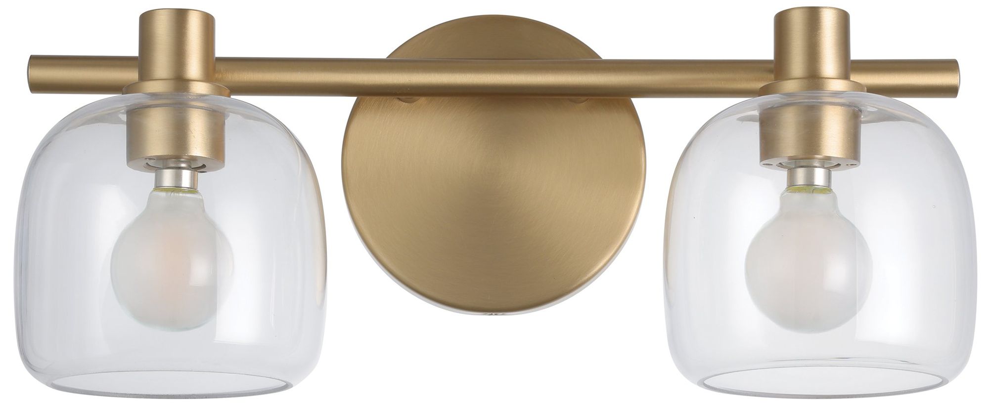 Image 6 Thesis Valentin 15" Champagne Gold Vanity Light w/ Clear Pressed Glass more views