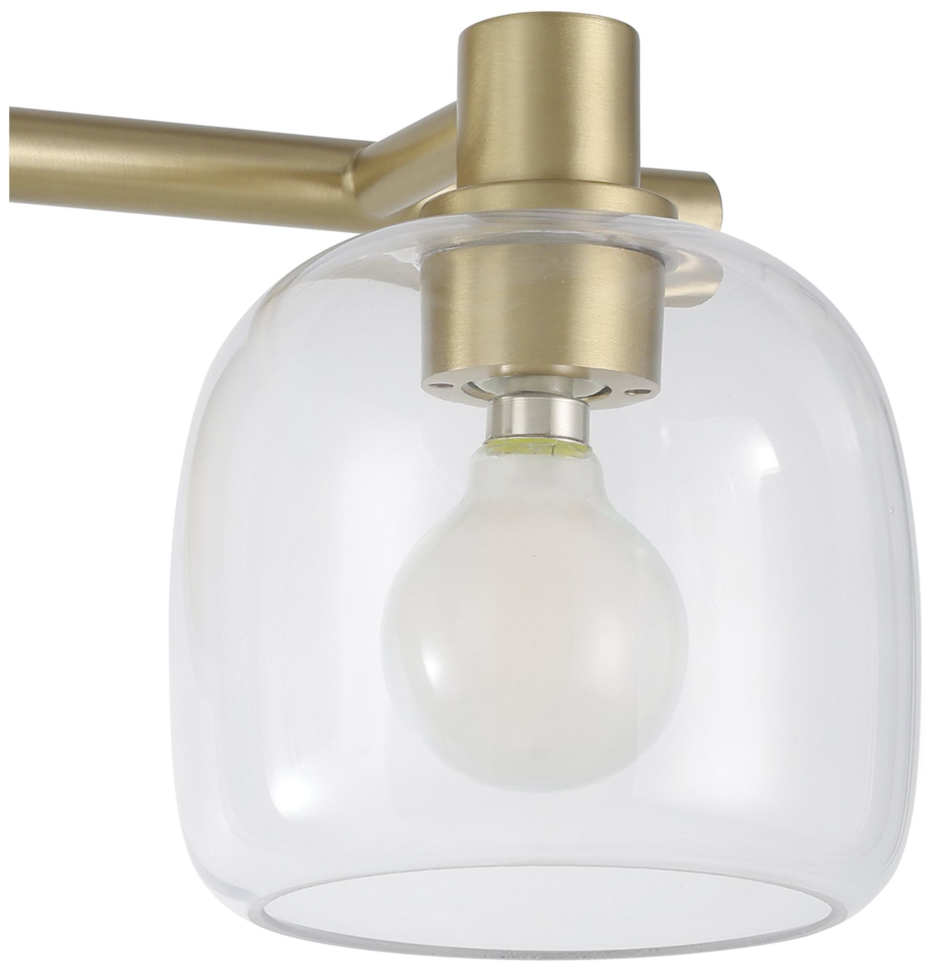 Image 7 Thesis Valentin 15" Champagne Gold Vanity Light w/ Clear Pressed Glass more views
