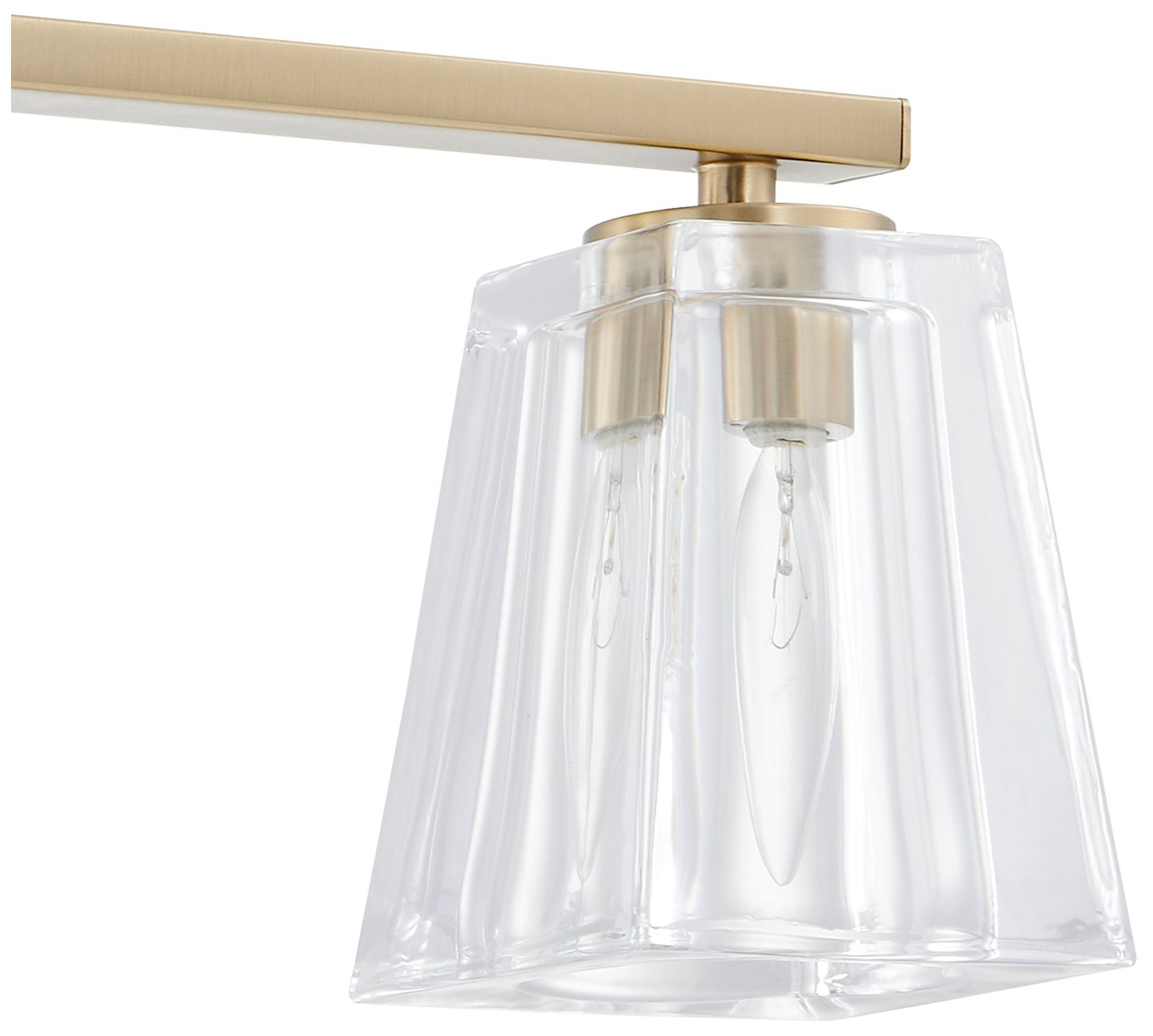 Image 5 Thesis Valentin 24" Champagne Gold Vanity Light w/ Clear Pressed Glass more views
