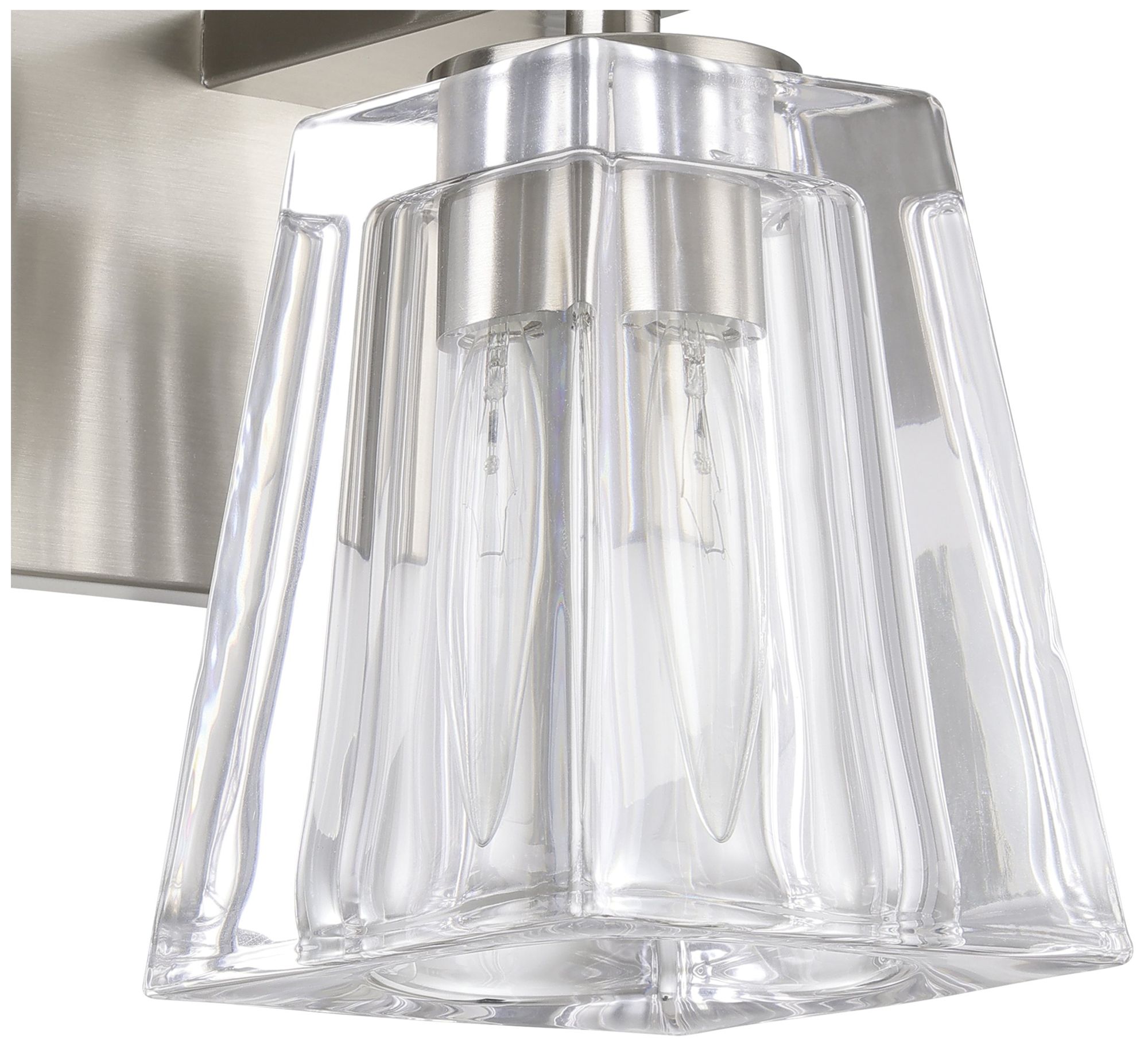 Image 5 Thesis Valentin 4" Brushed Nickel Vanity Light w/ Clear Pressed Glass Shade more views