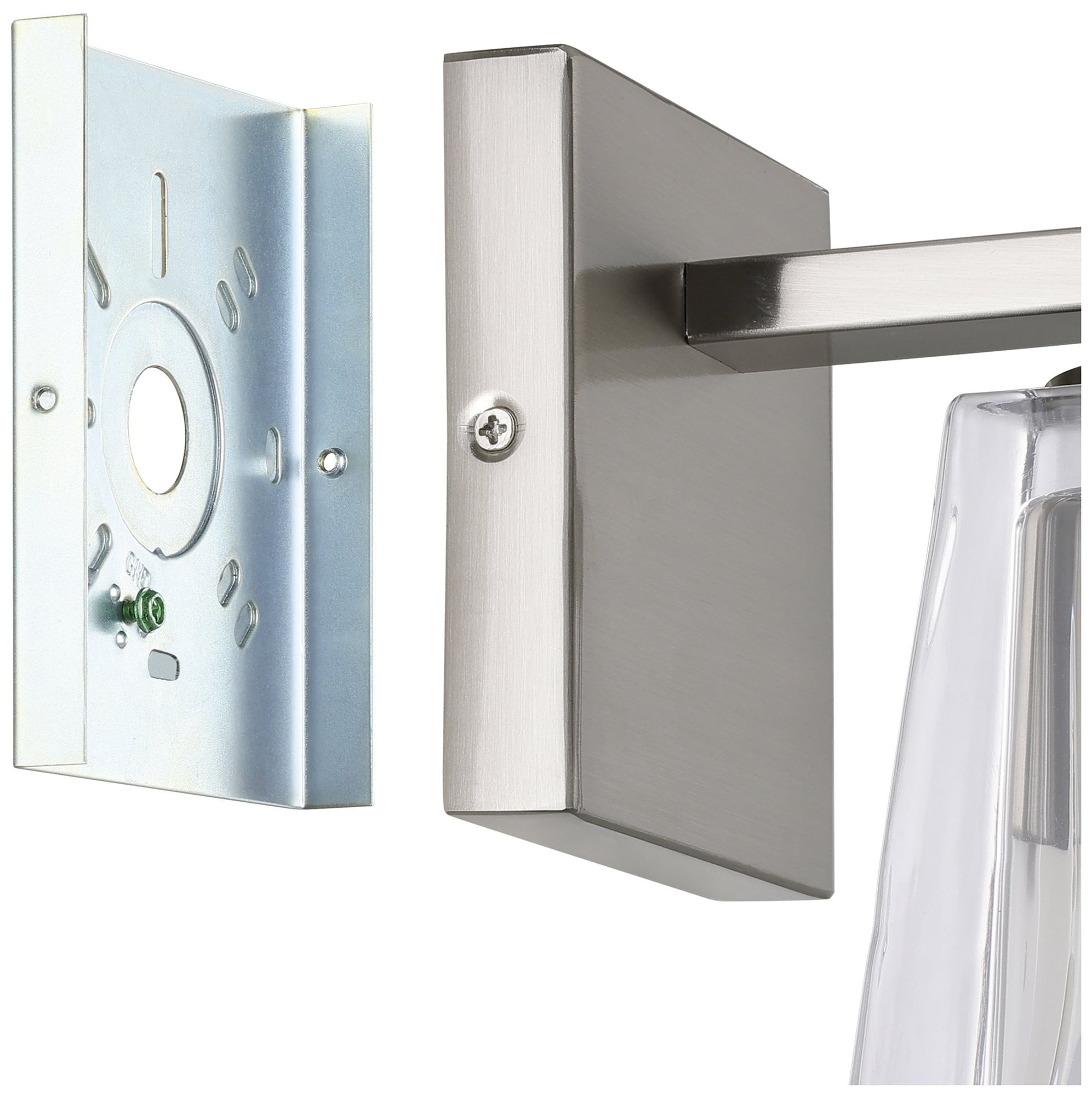 Image 6 Thesis Valentin 4" Brushed Nickel Vanity Light w/ Clear Pressed Glass Shade more views