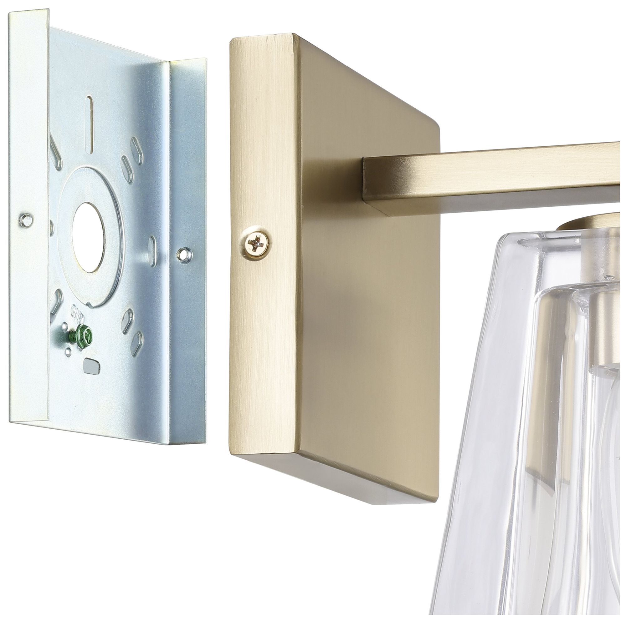 Image 6 Thesis Valentin 4" Champagne Gold Vanity Light w/ Clear Pressed Glass Shade more views