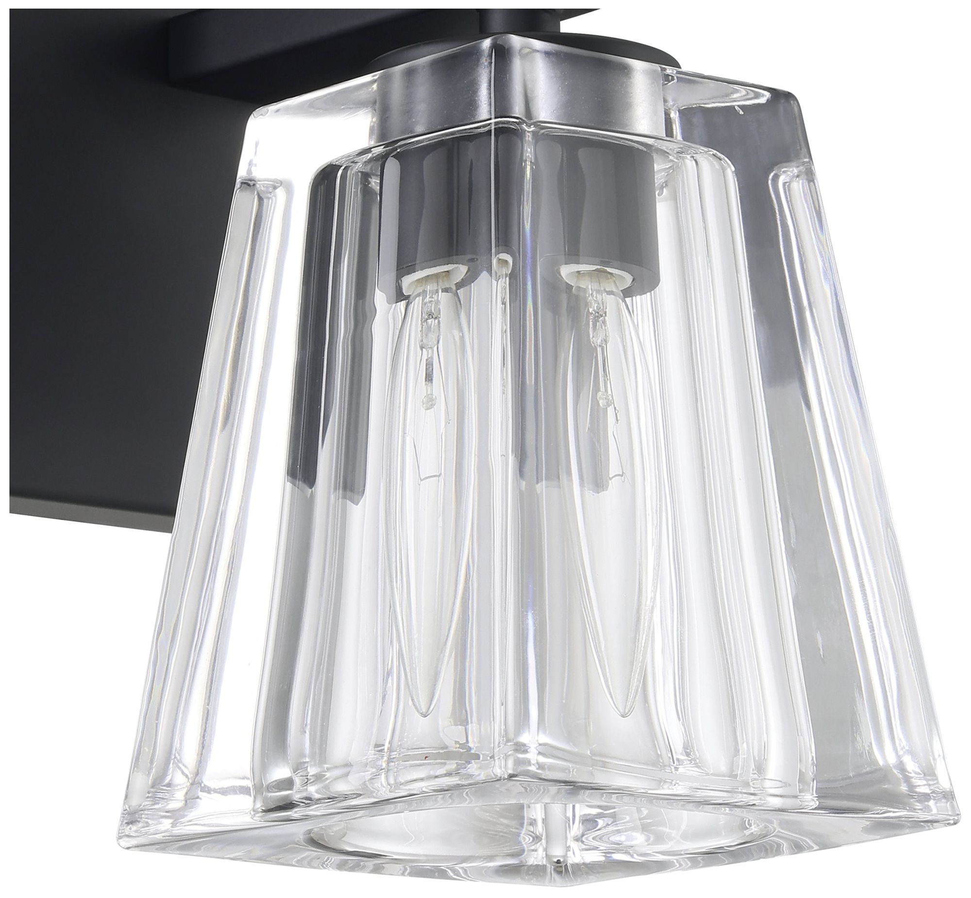 Image 5 Thesis Valentin 4" Matte Black Vanity Light with Clear Pressed Glass Shade more views
