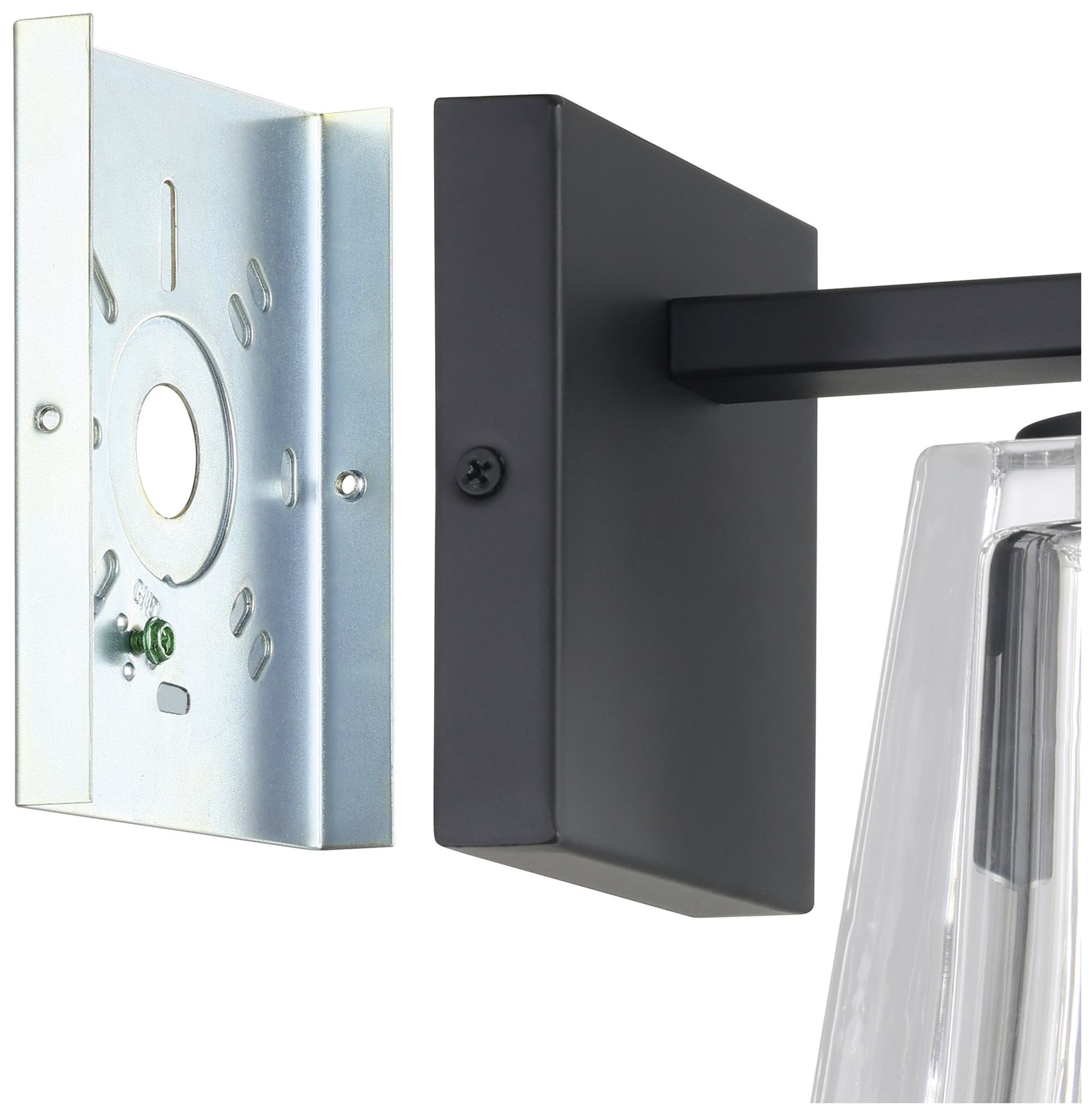 Image 6 Thesis Valentin 4" Matte Black Vanity Light with Clear Pressed Glass Shade more views