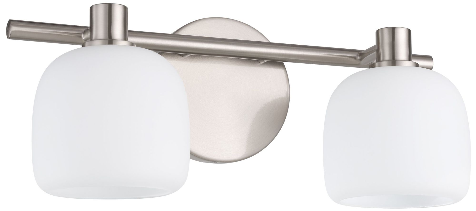 Thesis Valentina 15" Br. Nickel Vanity Light w/ Etched Opal Glass Shades