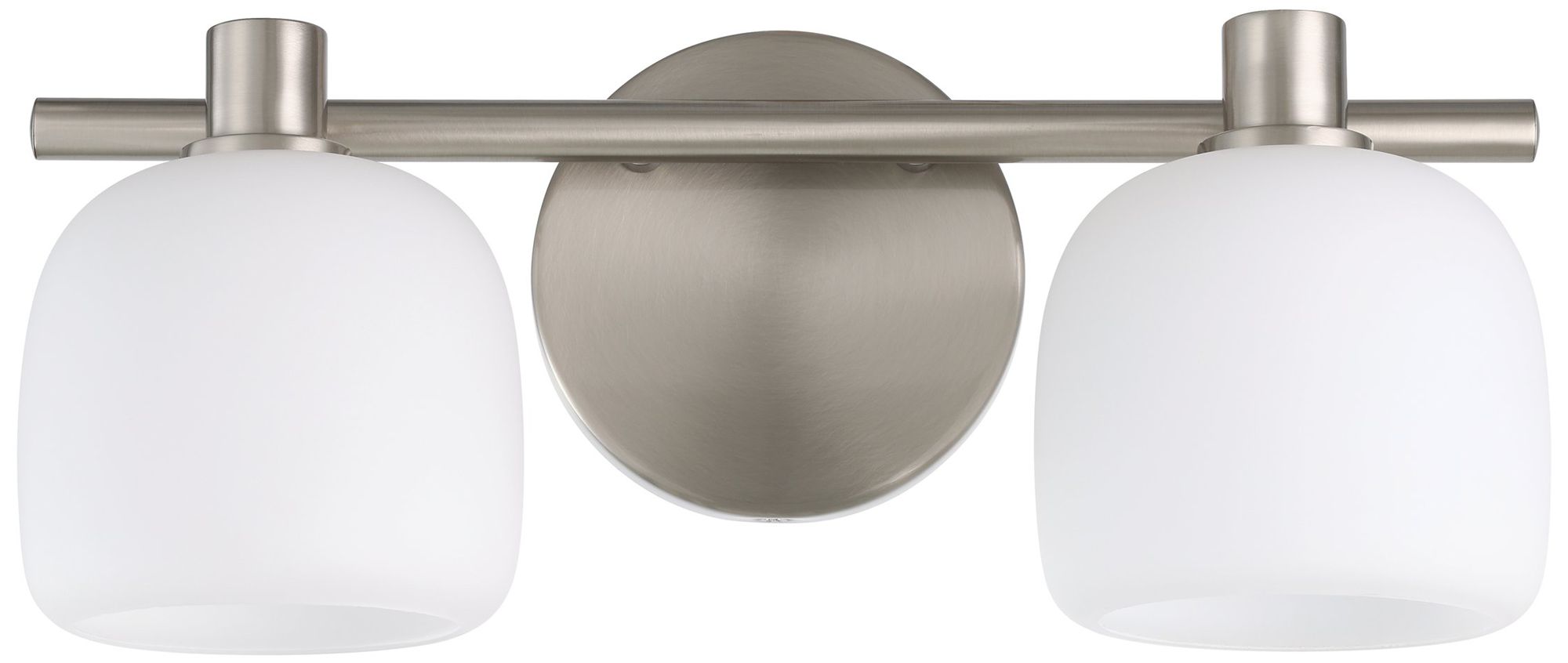 Image 4 Thesis Valentina 15" Br. Nickel Vanity Light w/ Etched Opal Glass Shades more views