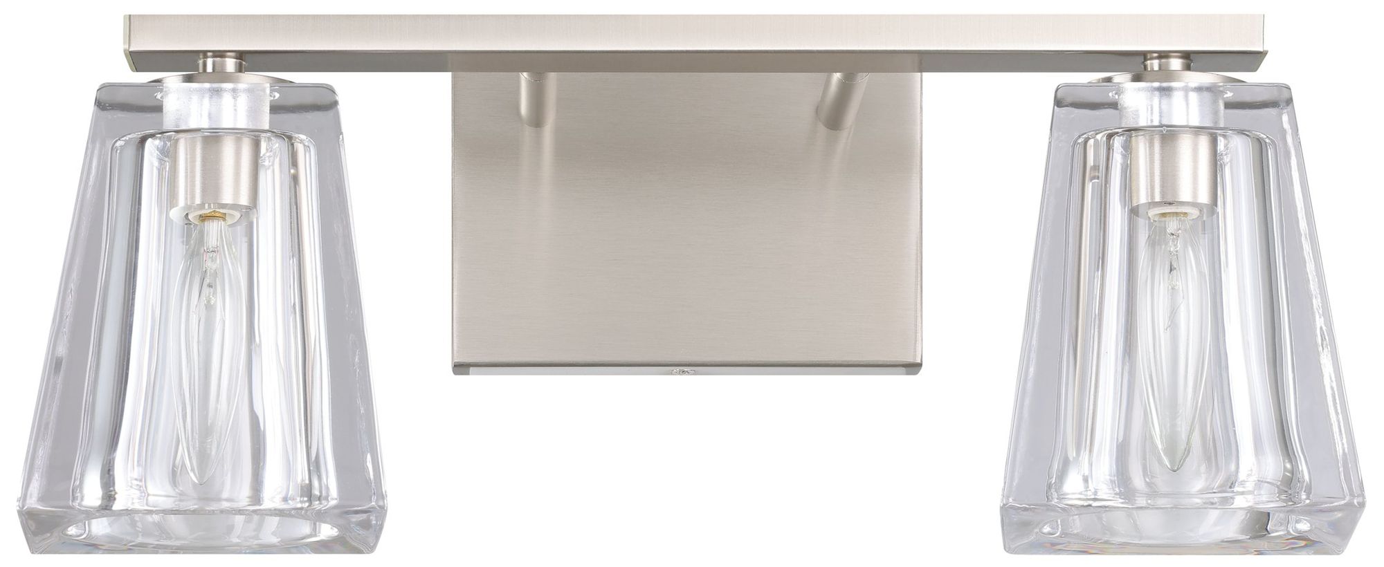 Image 4 Thesis Valentina 15" Brushed Nickel Vanity Light with Clear Glass Shades more views