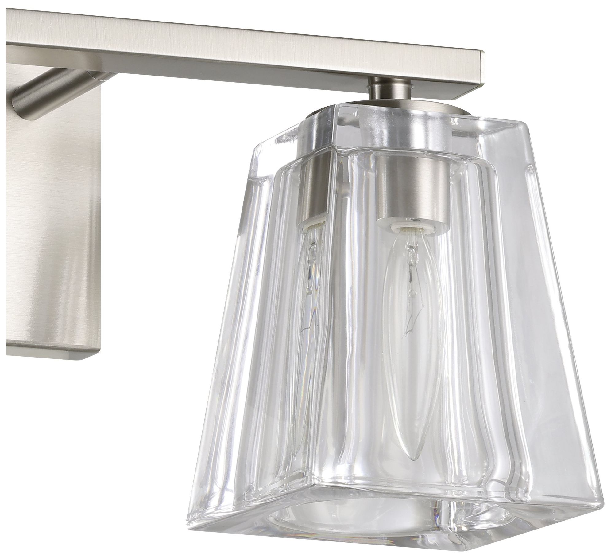 Image 5 Thesis Valentina 15" Brushed Nickel Vanity Light with Clear Glass Shades more views