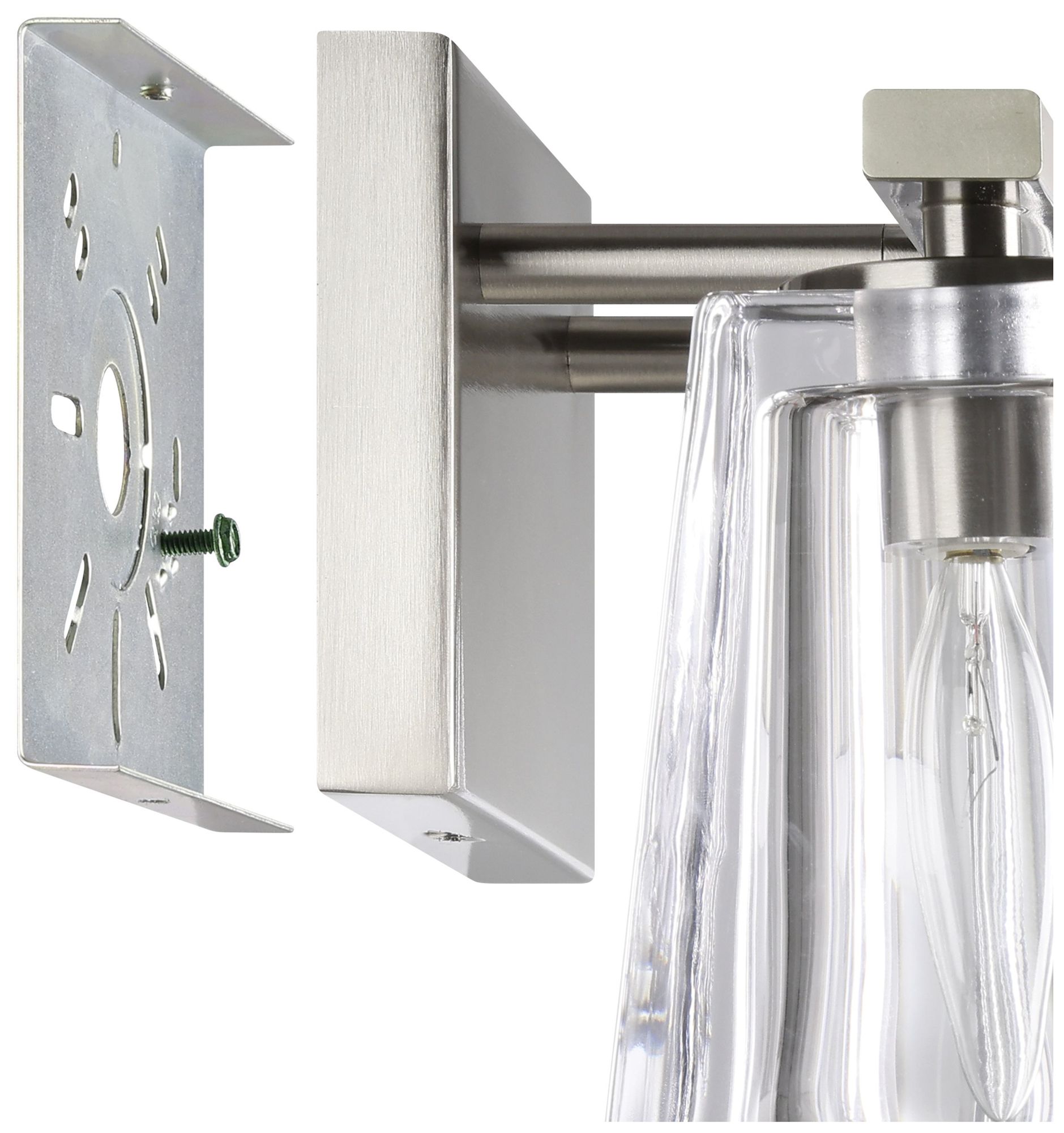 Image 6 Thesis Valentina 15" Brushed Nickel Vanity Light with Clear Glass Shades more views