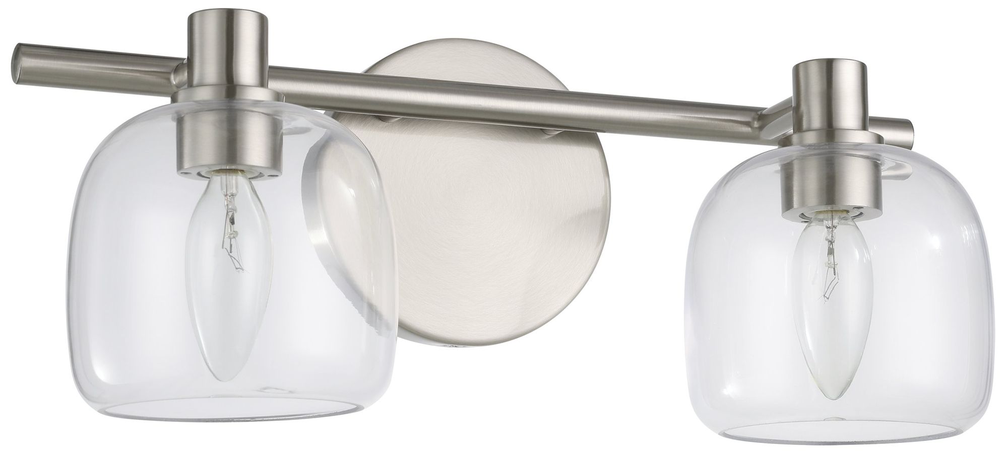 Image 3 Thesis Valentina 15" Brushed Nickel Vanity Light with Clear Glass Shades more views