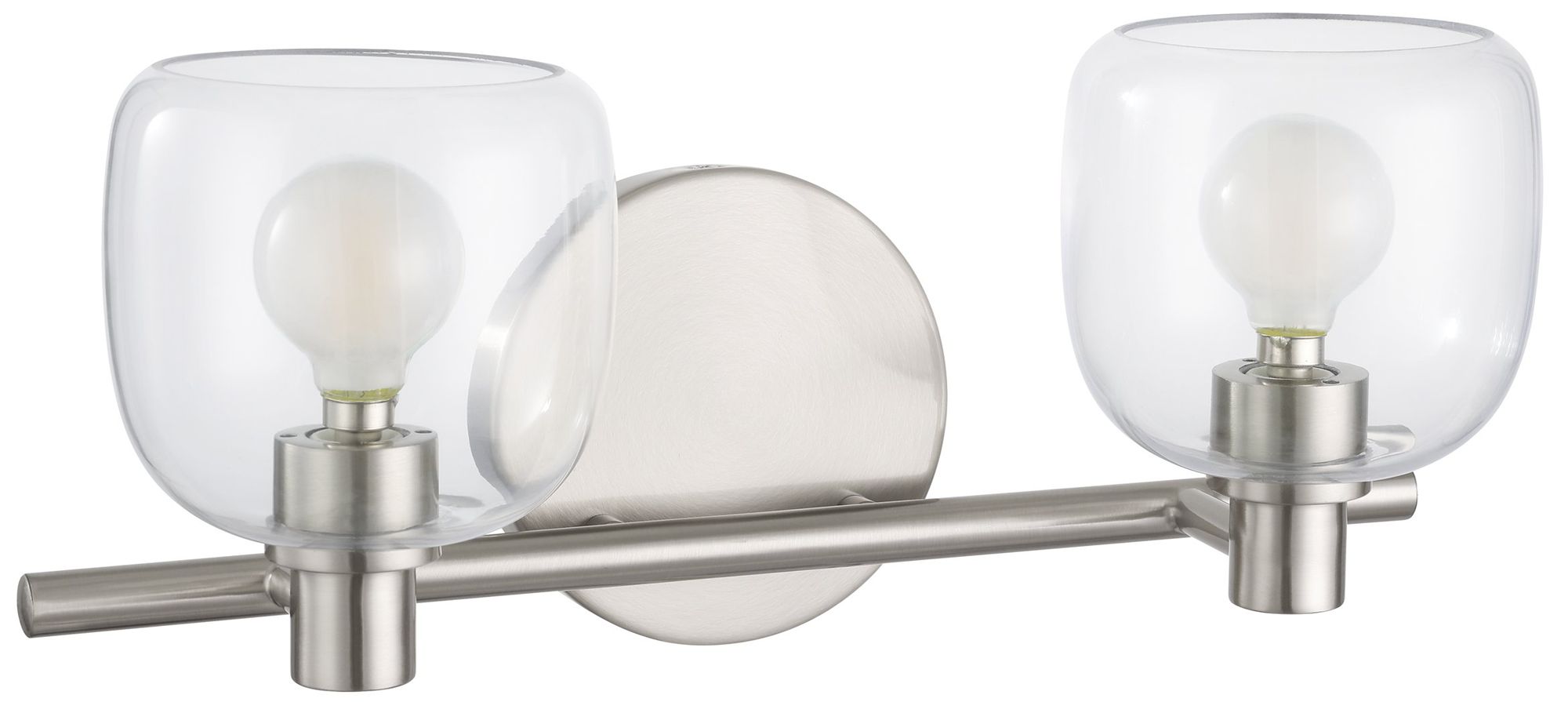 Image 4 Thesis Valentina 15" Brushed Nickel Vanity Light with Clear Glass Shades more views