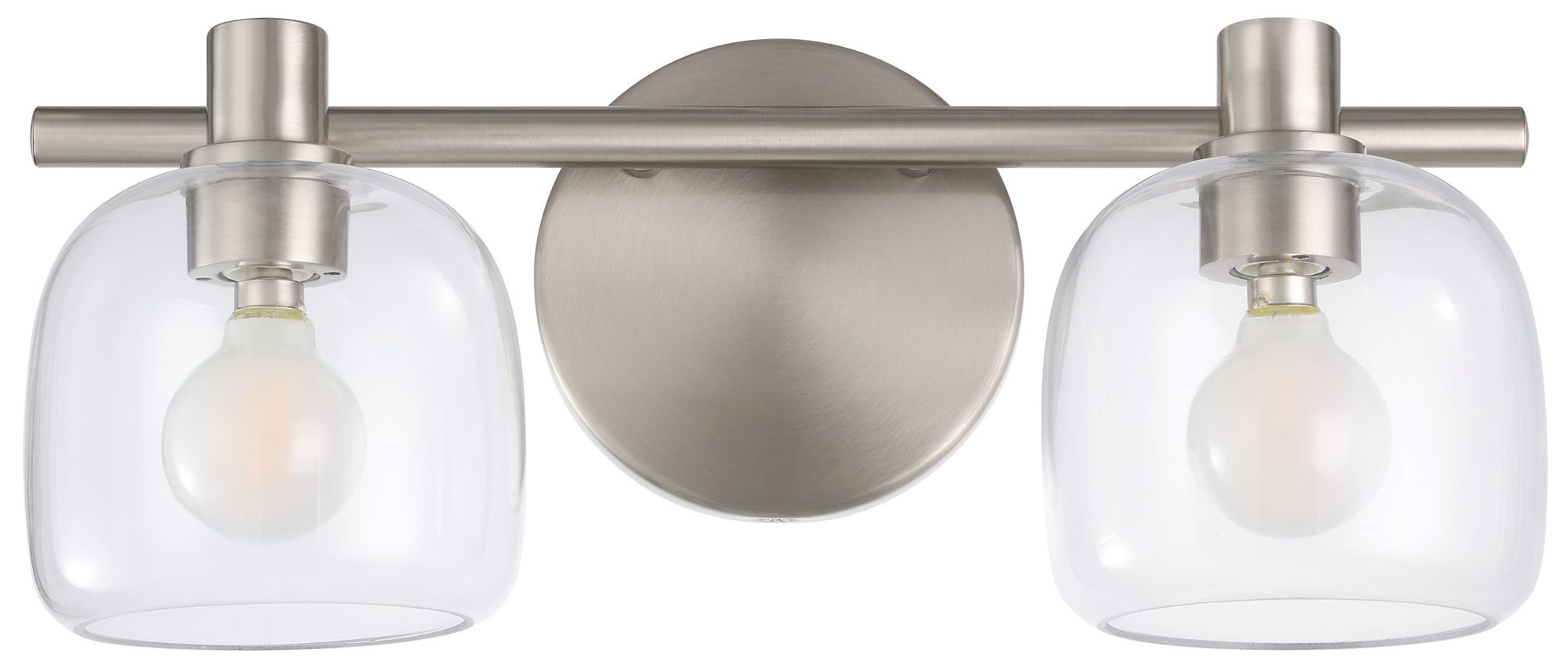 Image 5 Thesis Valentina 15" Brushed Nickel Vanity Light with Clear Glass Shades more views