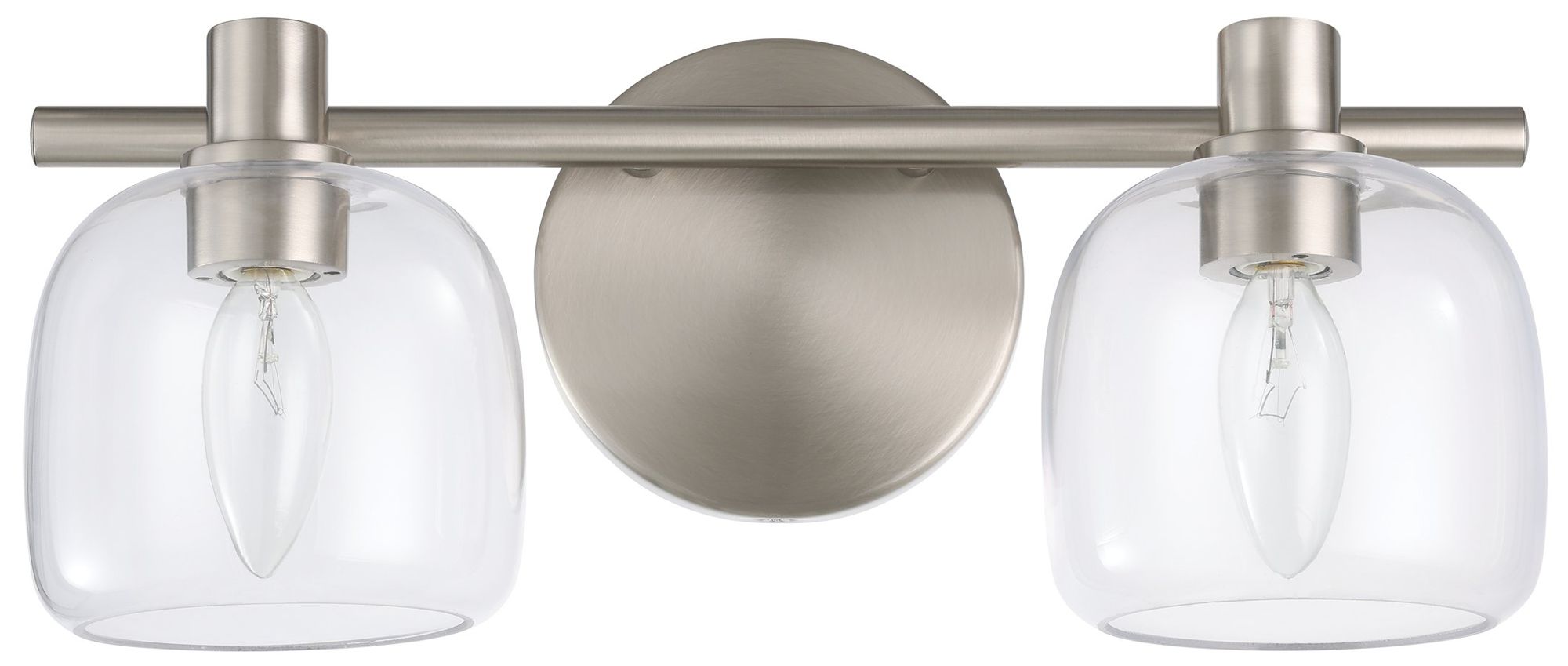 Image 6 Thesis Valentina 15" Brushed Nickel Vanity Light with Clear Glass Shades more views