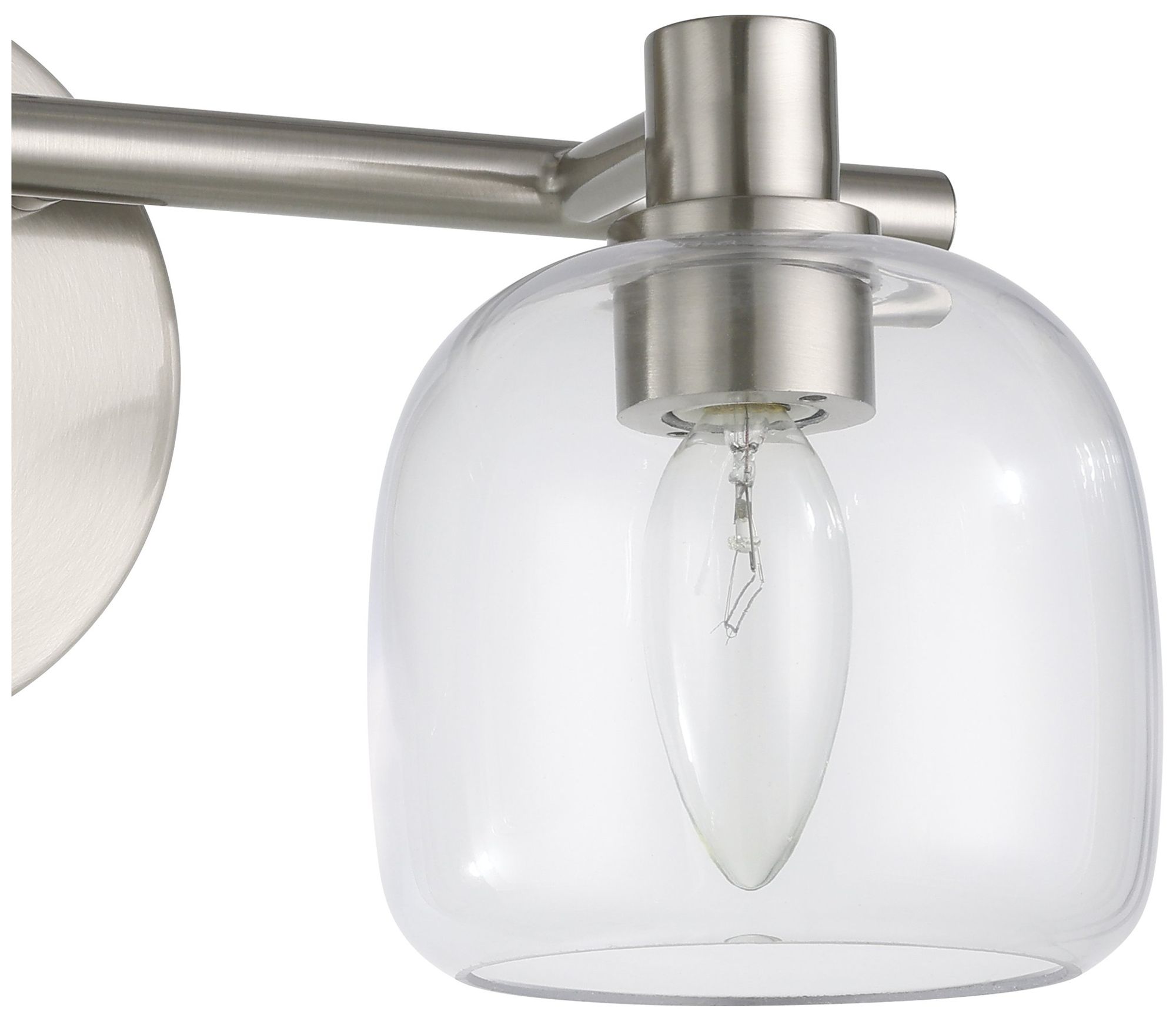 Image 7 Thesis Valentina 15" Brushed Nickel Vanity Light with Clear Glass Shades more views