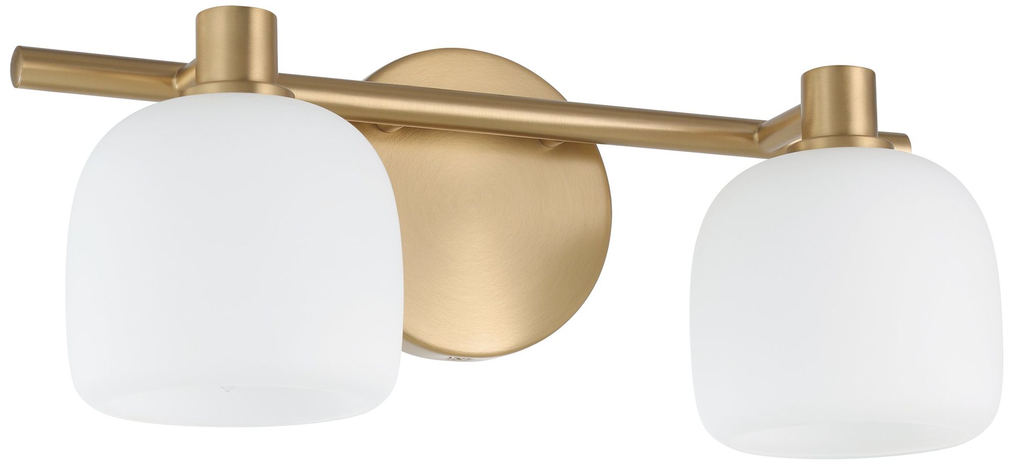Image 2 Thesis Valentina 15" Gold Vanity Light w/ Etched Opal Glass Shades