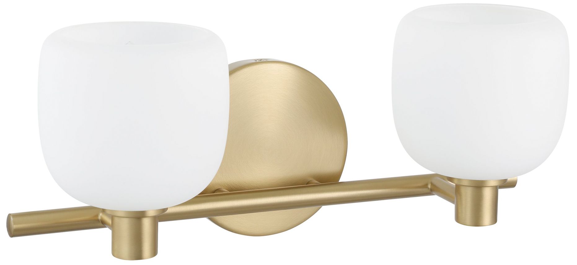 Image 3 Thesis Valentina 15" Gold Vanity Light w/ Etched Opal Glass Shades more views