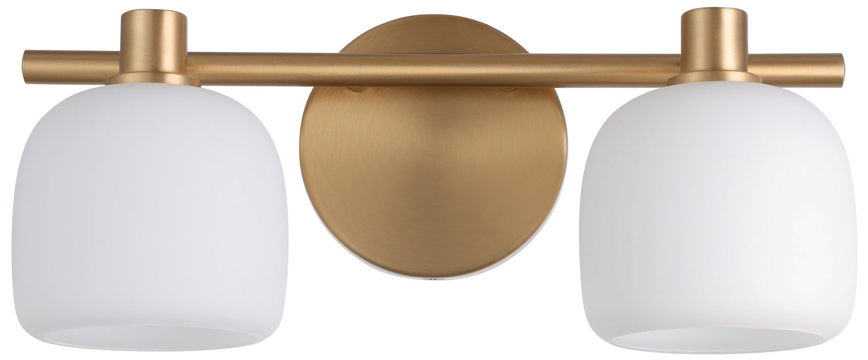 Image 4 Thesis Valentina 15" Gold Vanity Light w/ Etched Opal Glass Shades more views