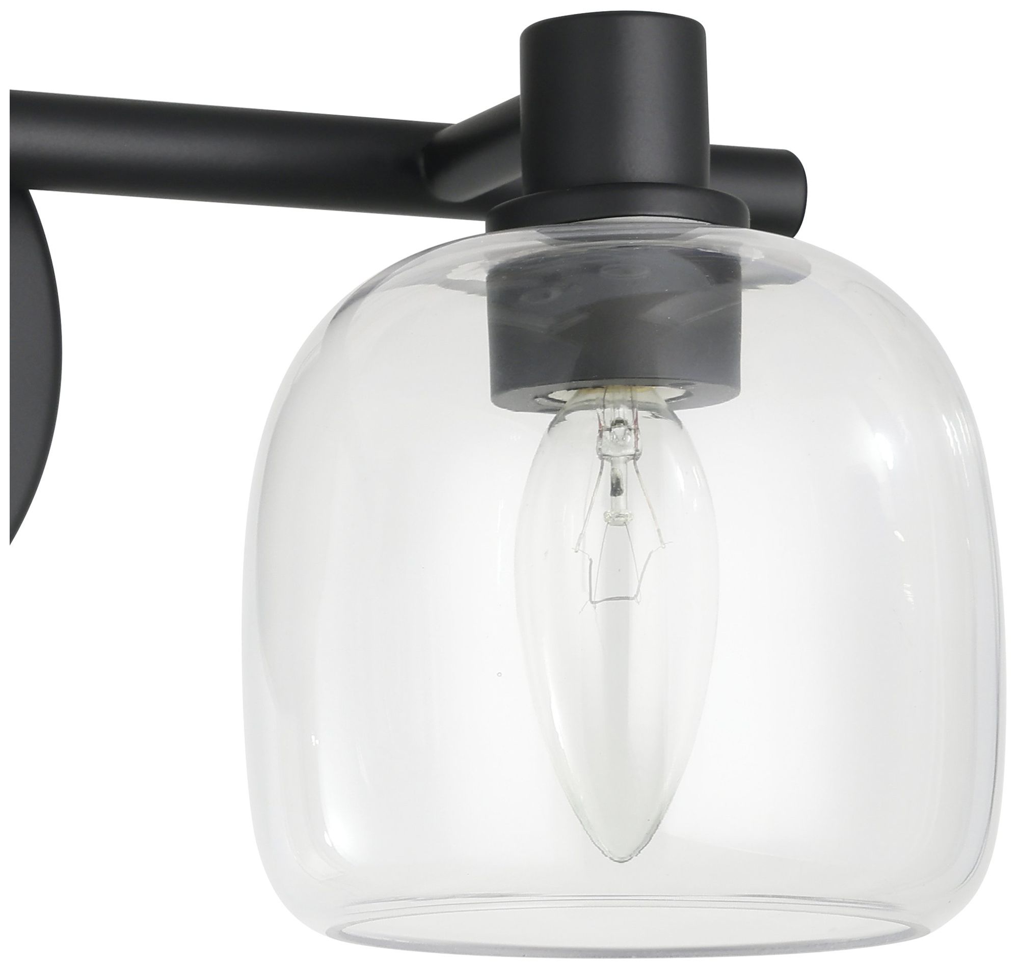 Image 7 Thesis Valentina 15-inch Matte Black Vanity Light with Clear Glass Shades more views