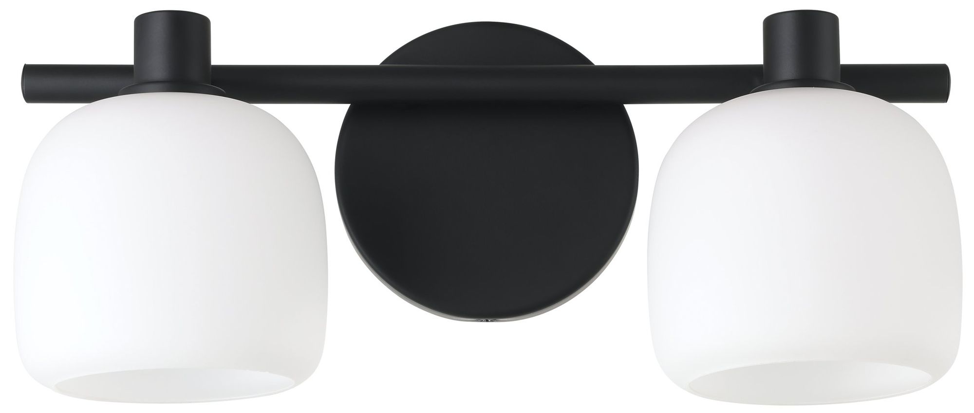 Image 4 Thesis Valentina 15" Matte Black Vanity Light, Etched Opal Glass Shades more views