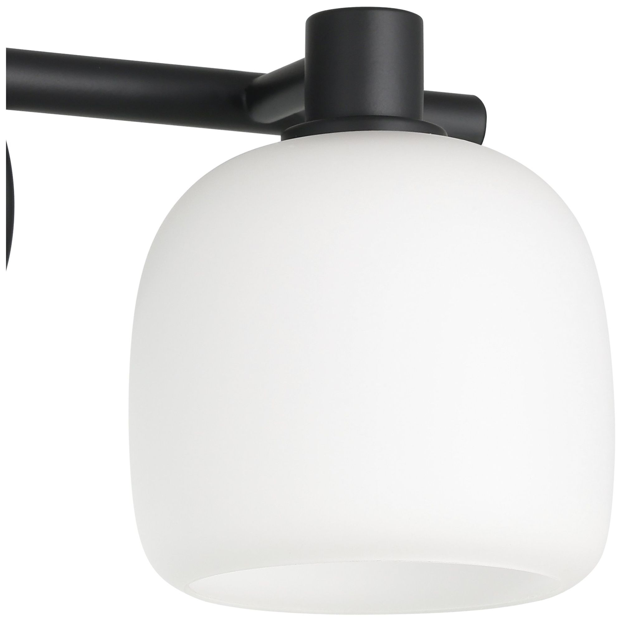 Image 5 Thesis Valentina 15" Matte Black Vanity Light, Etched Opal Glass Shades more views