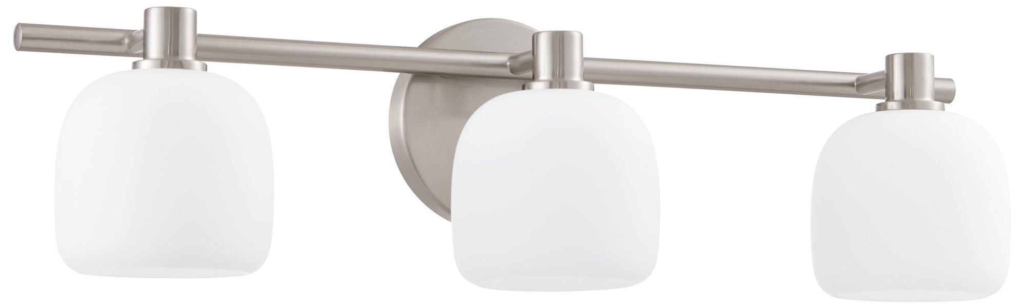 Thesis Valentina 24" Brushed Nickel Vanity Light - Etched Opal Glass Shades