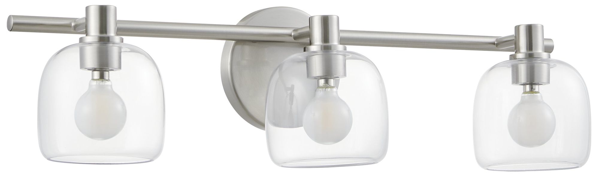 Image 3 Thesis Valentina 24" Brushed Nickel Vanity Light w/ Clear Glass Shades more views