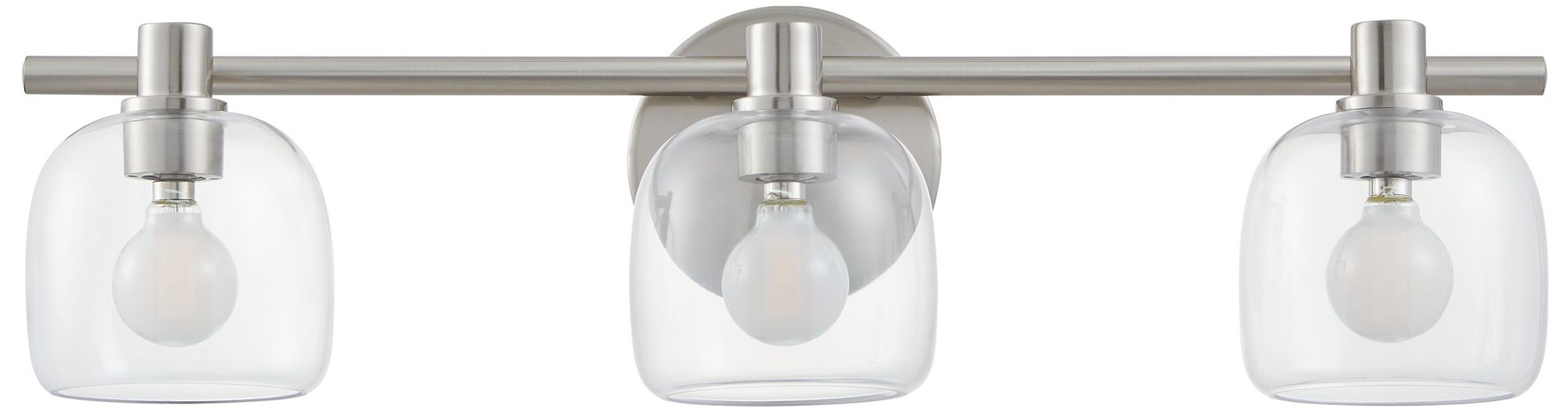 Image 6 Thesis Valentina 24" Brushed Nickel Vanity Light w/ Clear Glass Shades more views