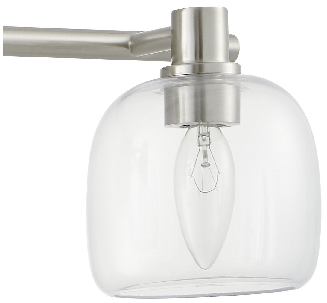 Image 7 Thesis Valentina 24" Brushed Nickel Vanity Light w/ Clear Glass Shades more views