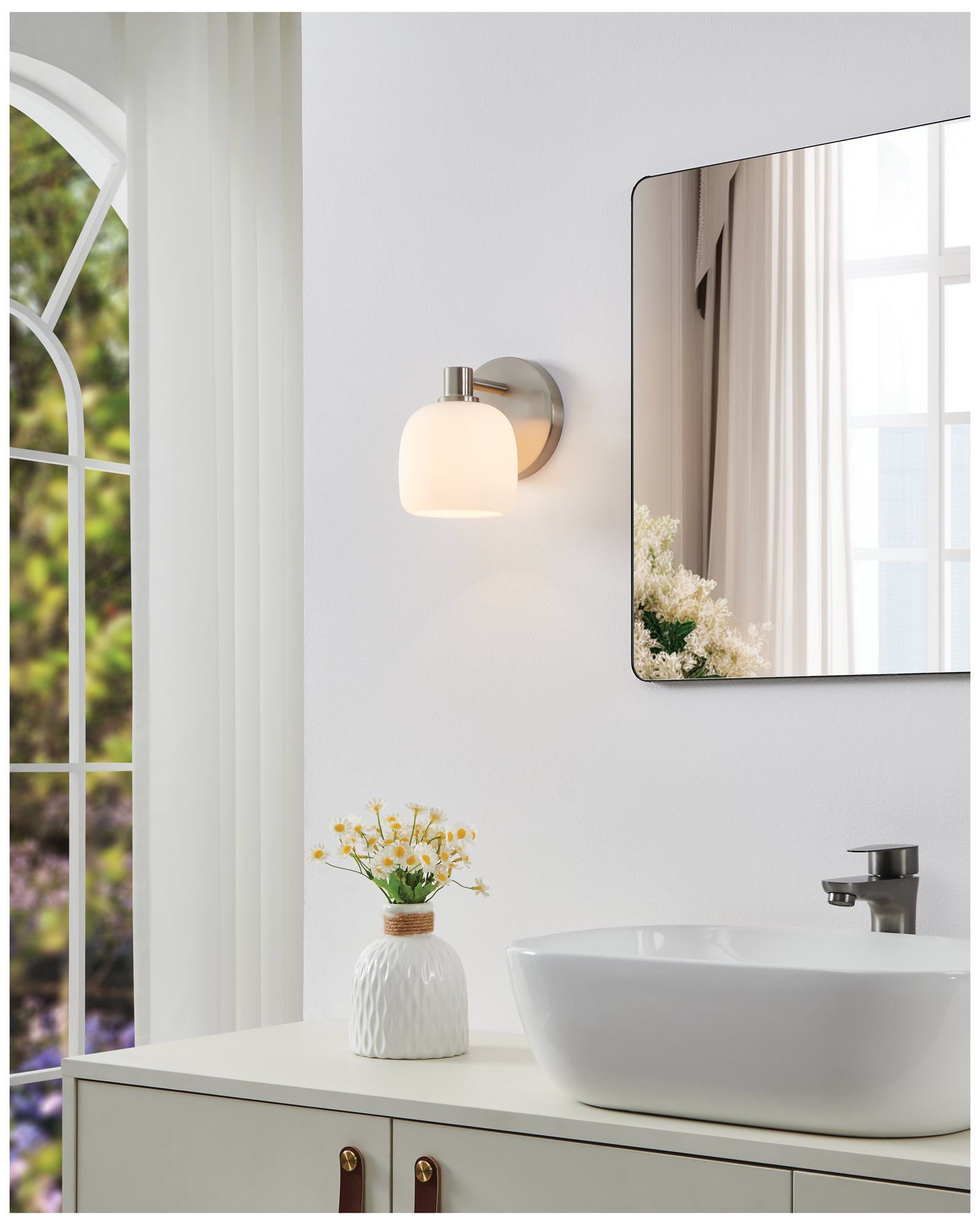 Image 7 Thesis Valentina 24" Champagne Gold Vanity Light w/ Etched Opal Glass more views