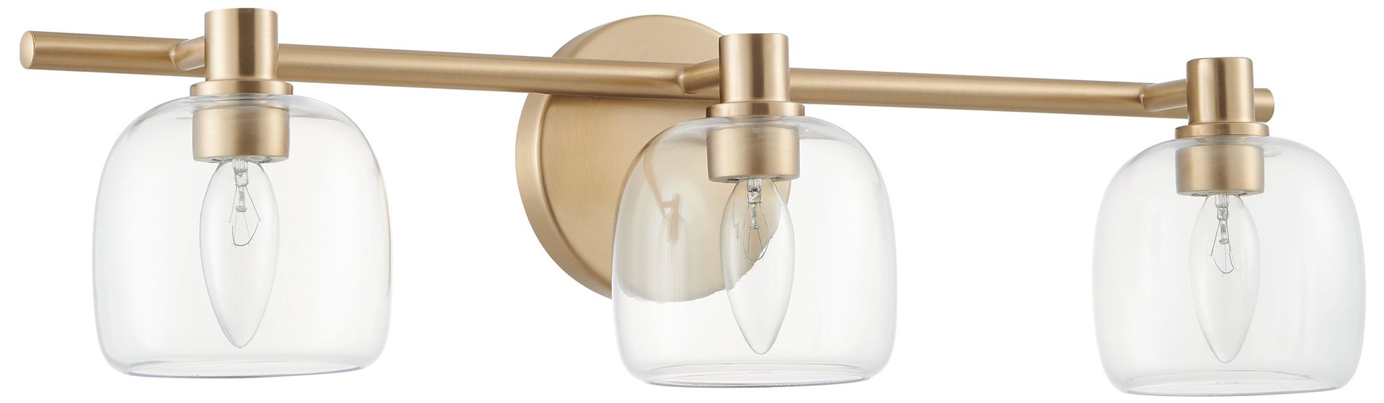 Thesis Valentina 24 in. Champagne Gold Vanity Light - Clear Glass Shades