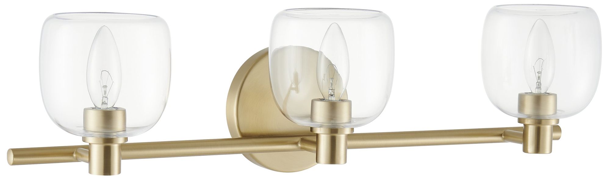 Image 4 Thesis Valentina 24 in. Champagne Gold Vanity Light - Clear Glass Shades more views
