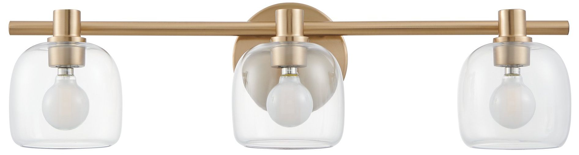 Image 6 Thesis Valentina 24 in. Champagne Gold Vanity Light - Clear Glass Shades more views