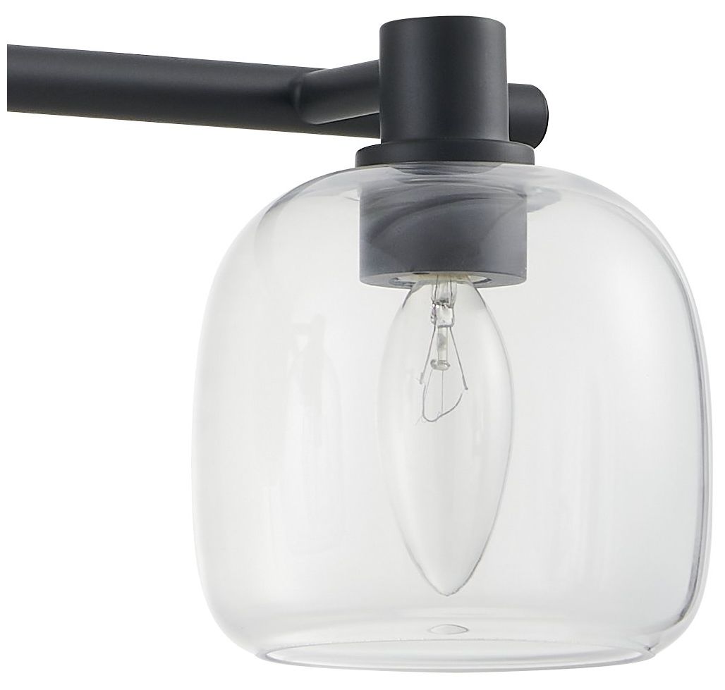 Image 7 Thesis Valentina 24-inch Matte Black Vanity Light with Clear Glass Shades more views