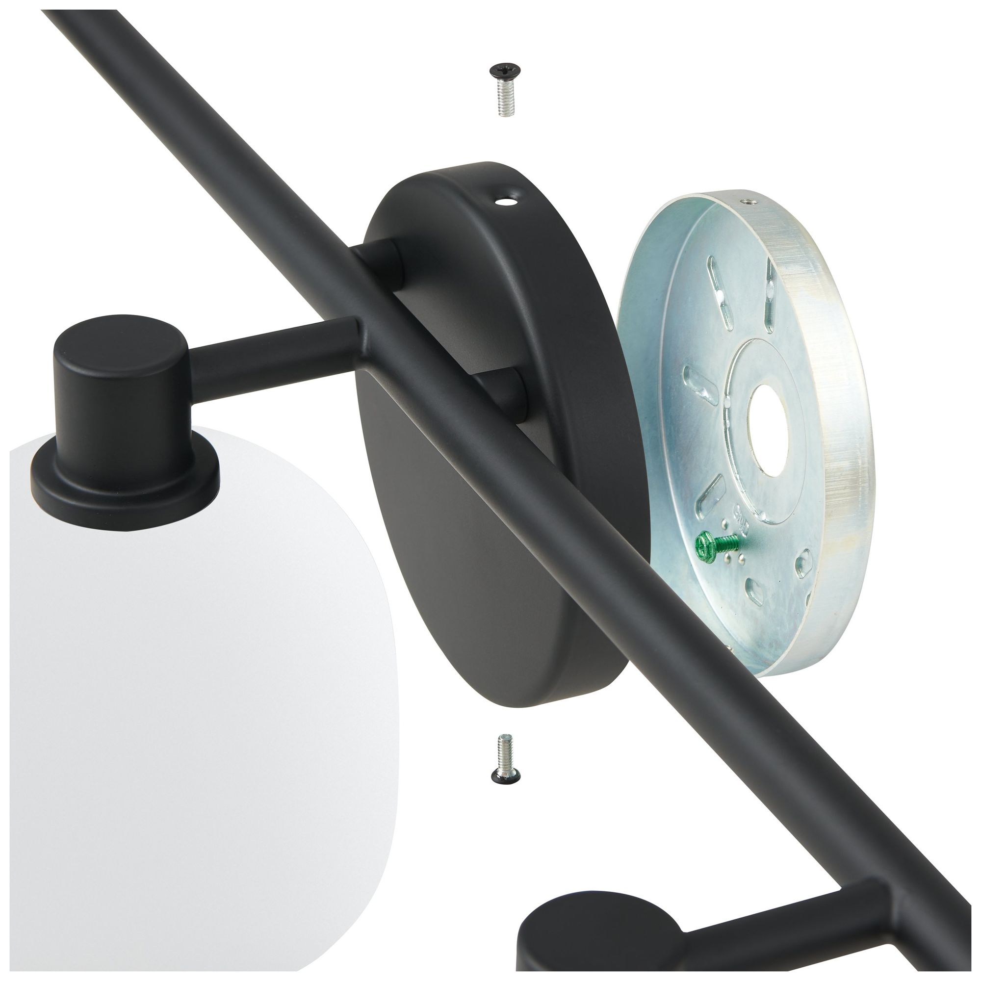 Image 6 Thesis Valentina 24" Matte Black Vanity Light with Etched Opal Glass Shades more views