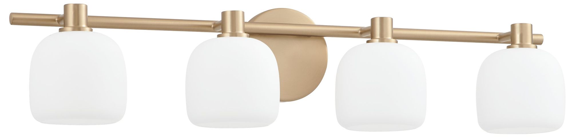 Thesis Valentina 30 in. Champagne Gold Vanity Light, Etched Opal Glass