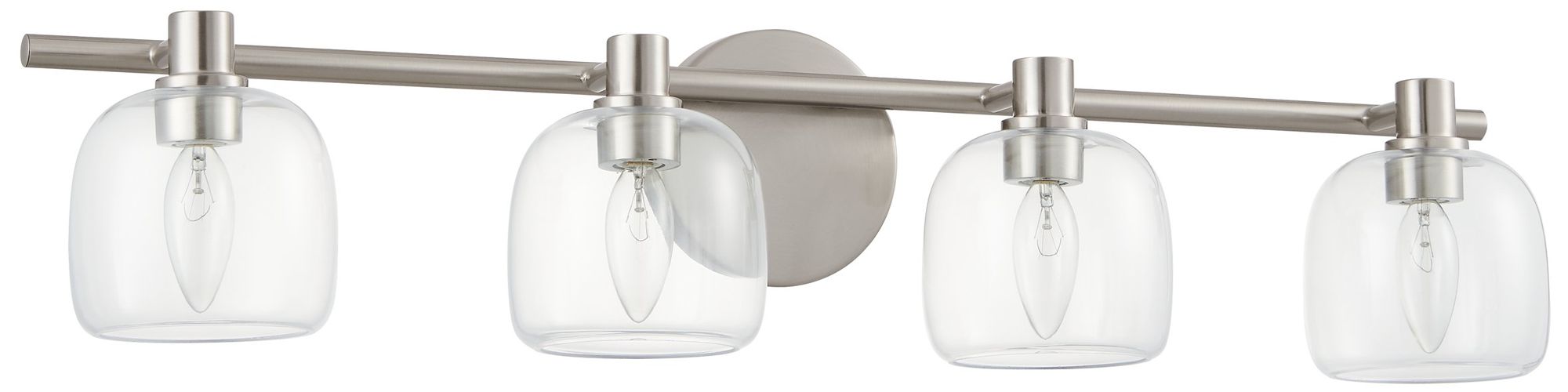 Thesis Valentina 30-inch Brushed Nickel Vanity Light with Clear Glass