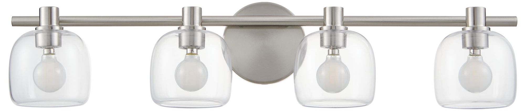 Image 6 Thesis Valentina 30-inch Brushed Nickel Vanity Light with Clear Glass more views