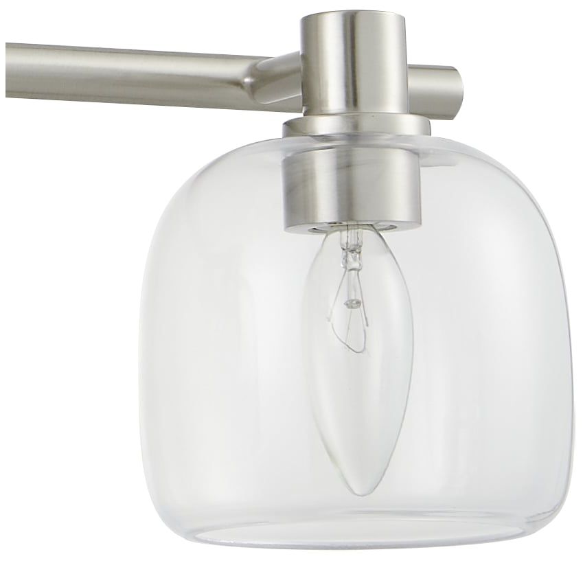 Image 7 Thesis Valentina 30-inch Brushed Nickel Vanity Light with Clear Glass more views