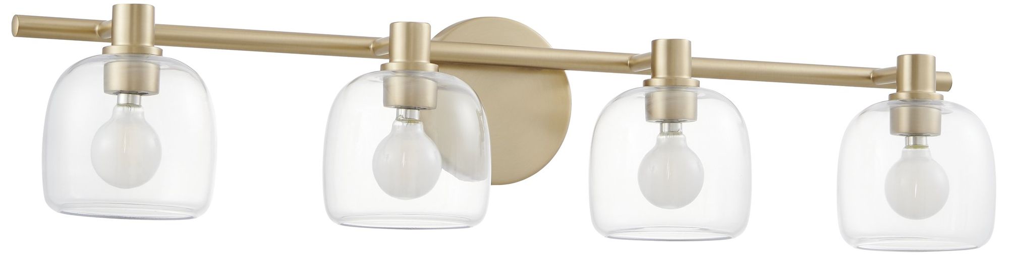 Image 3 Thesis Valentina 30-inch Champagne Gold Vanity Light - Clear Glass Shades more views