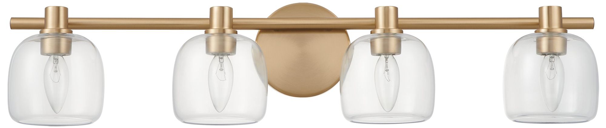 Image 5 Thesis Valentina 30-inch Champagne Gold Vanity Light - Clear Glass Shades more views