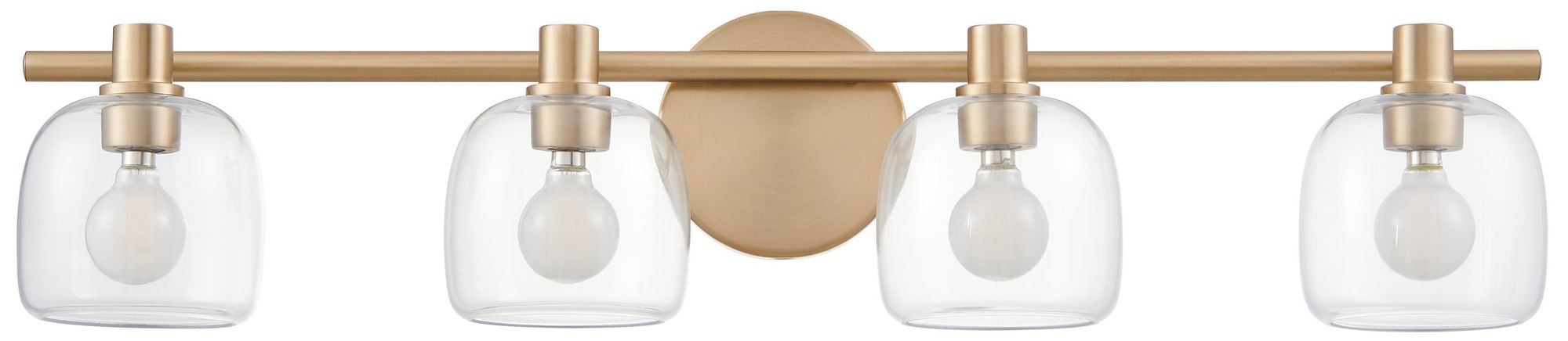 Image 6 Thesis Valentina 30-inch Champagne Gold Vanity Light - Clear Glass Shades more views