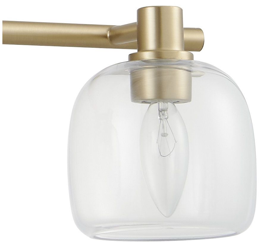 Image 7 Thesis Valentina 30-inch Champagne Gold Vanity Light - Clear Glass Shades more views