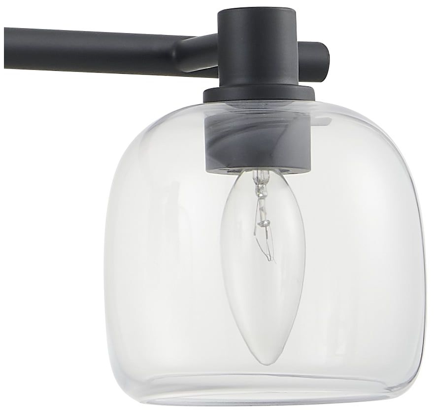 Image 7 Thesis Valentina 30-inch Matte Black Vanity Light with Clear Glass Shades more views