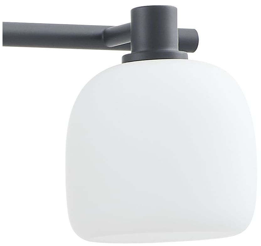 Image 5 Thesis Valentina 30" Matte Black Vanity Light w/ Etched Opal Glass Shades more views